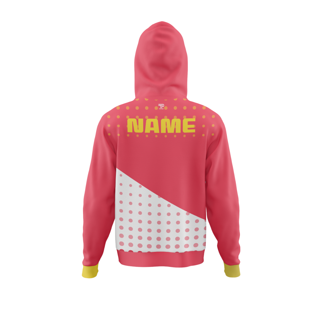 Back view of Flame Apex 2 Premium Bowling Hoodie highlighting athletic fit.