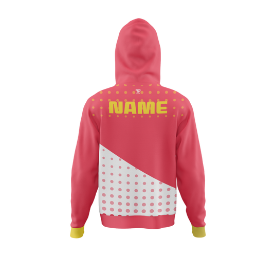 Back view of Flame Apex 2 Premium Bowling Hoodie highlighting athletic fit.