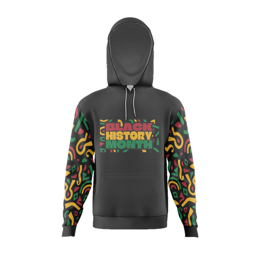 Front view of the Black History Bowling Premium Hoodie featuring a unique African American heritage design.