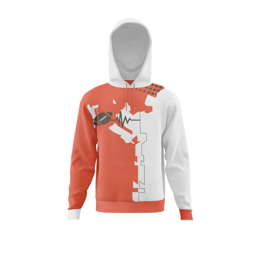 Front view of Radiant Pulse Bowling Premium Hoodie showcasing vibrant design.