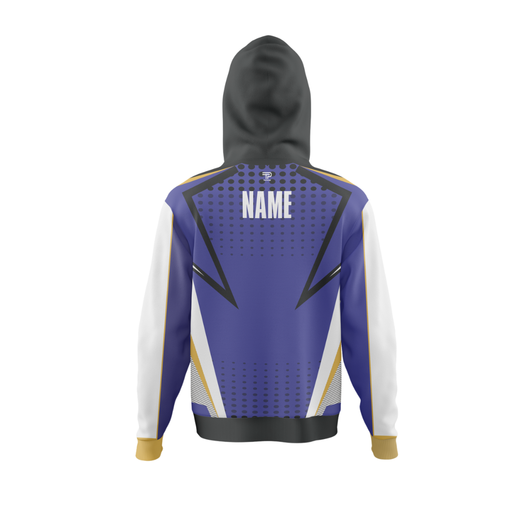 Back design of Shadow Wing Bowling Premium Hoodie showcasing unique pattern