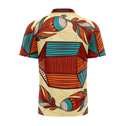 Colorful patterned shirt on a white background