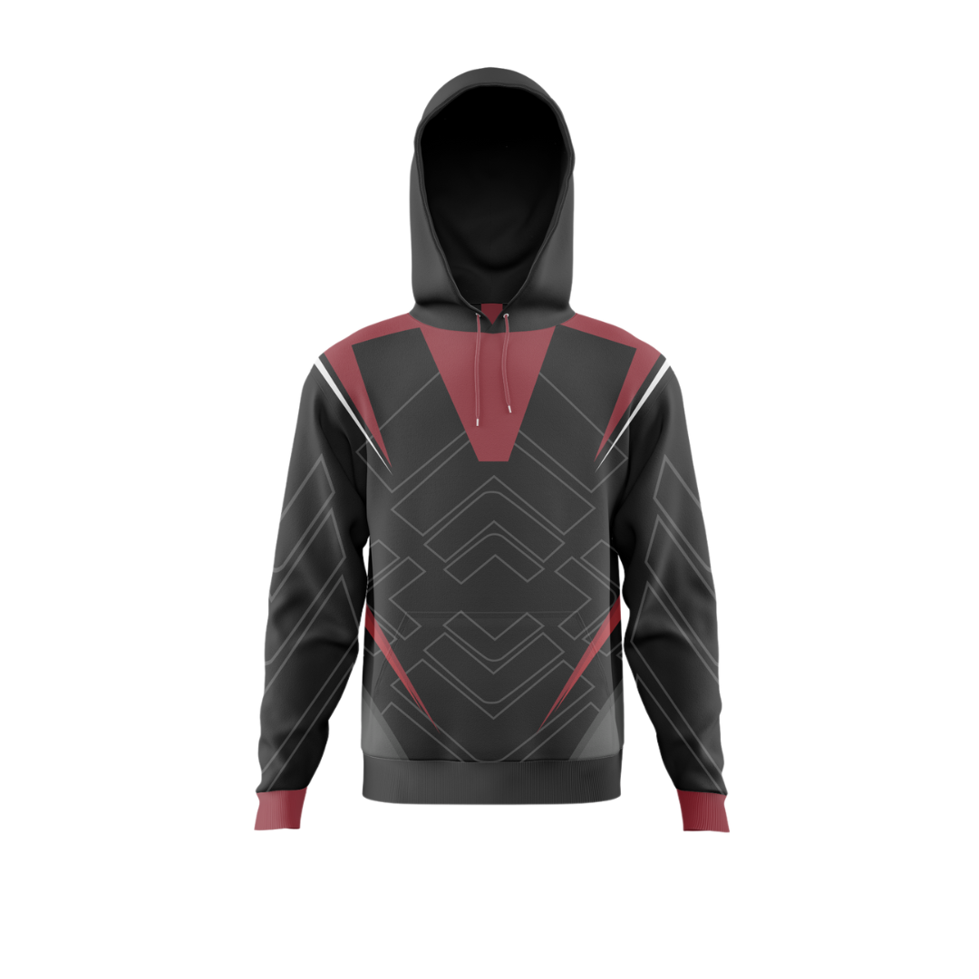 Front view of the Crimson Tide Premium Bowling Hoodie showcasing its unique design.