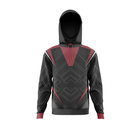 Front view of the Crimson Tide Premium Bowling Hoodie showcasing its unique design.