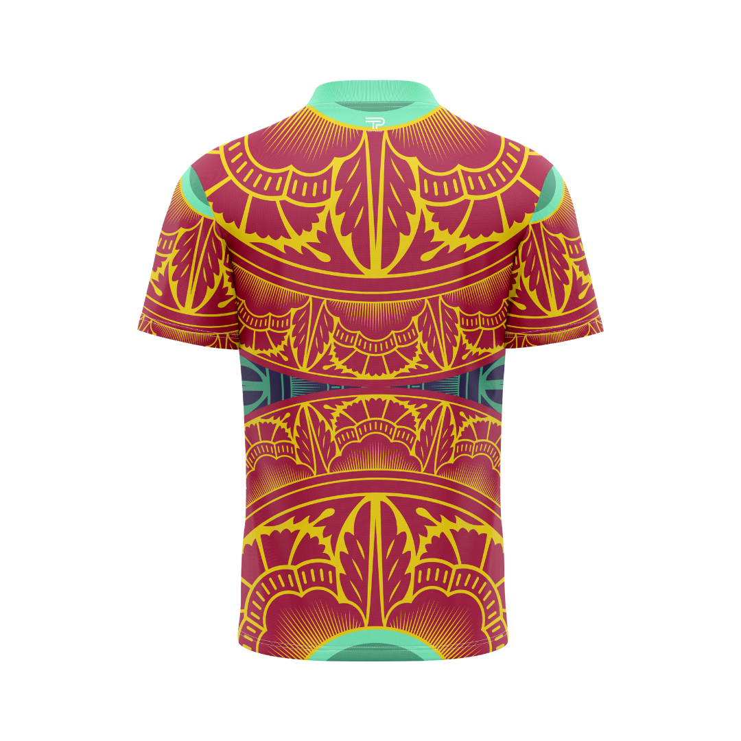 Colorful patterned shirt on a white background