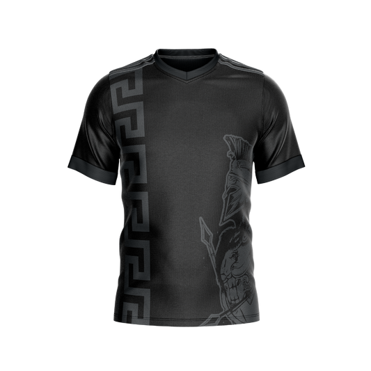 Black Spartan Premium Jersey with a bold, warrior-inspired design.