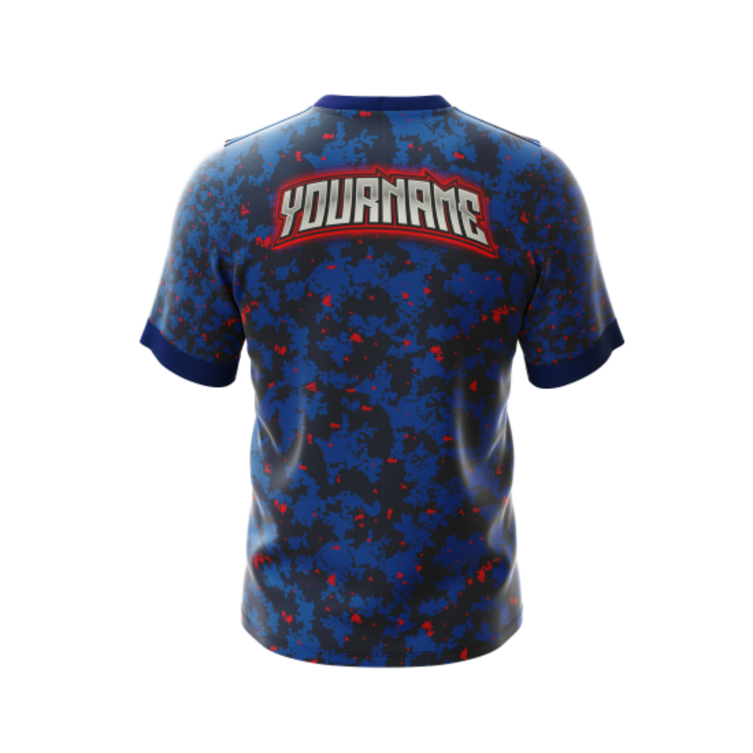 Blue Forest B custom bowling jersey back view