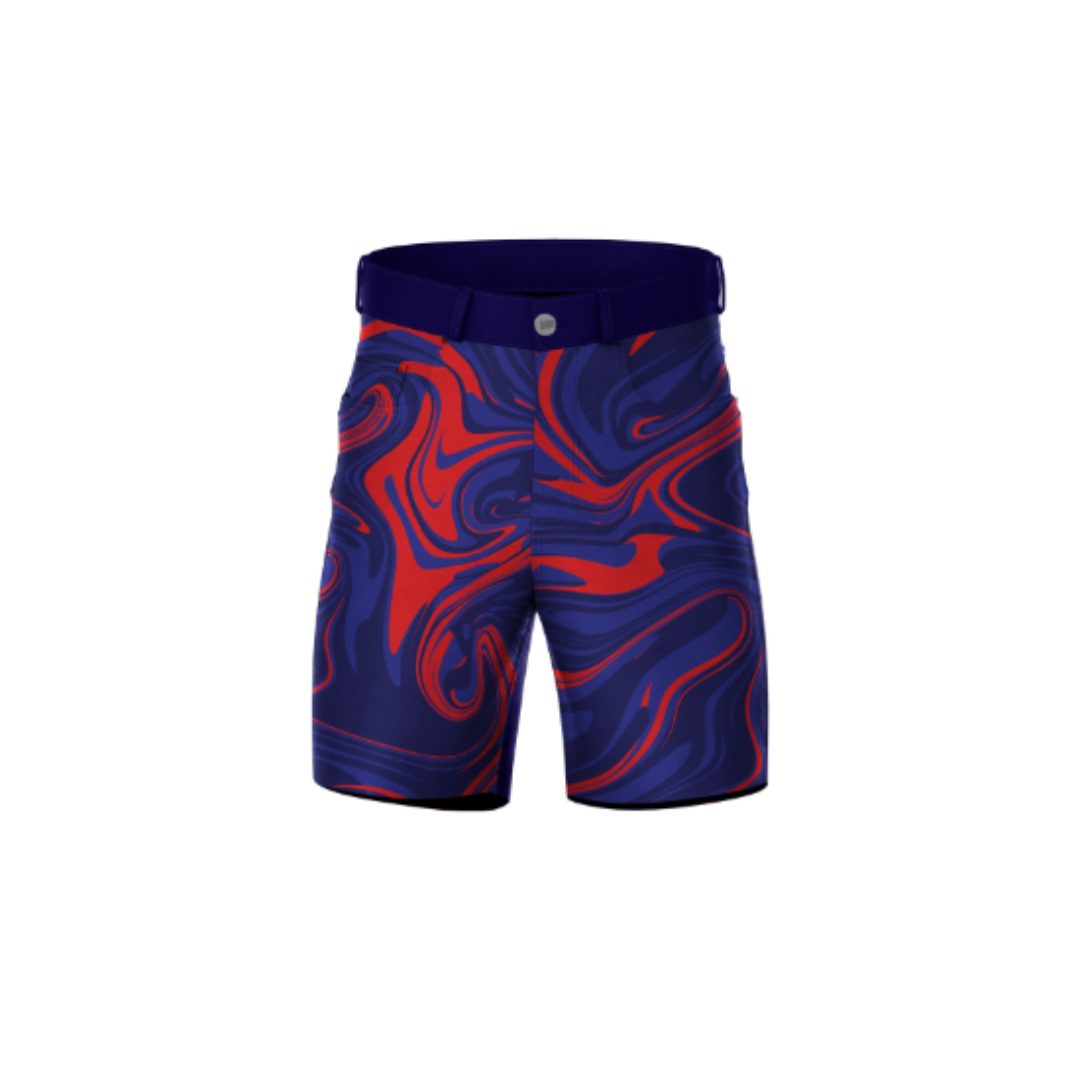 Blue Red Marble Shorts designed for both comfort and style.
