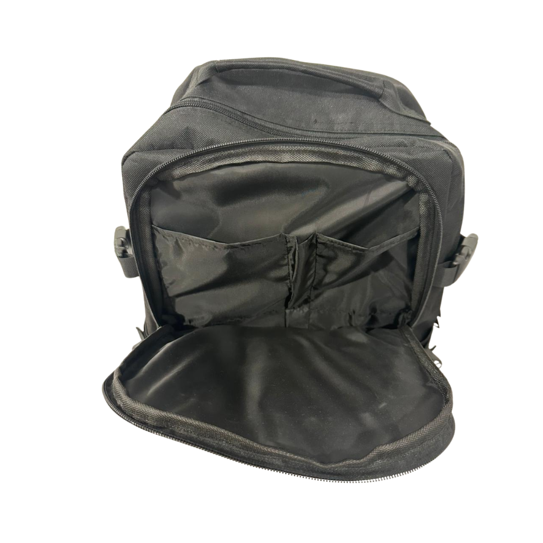 Close-up of water-resistant material and reinforced stitching