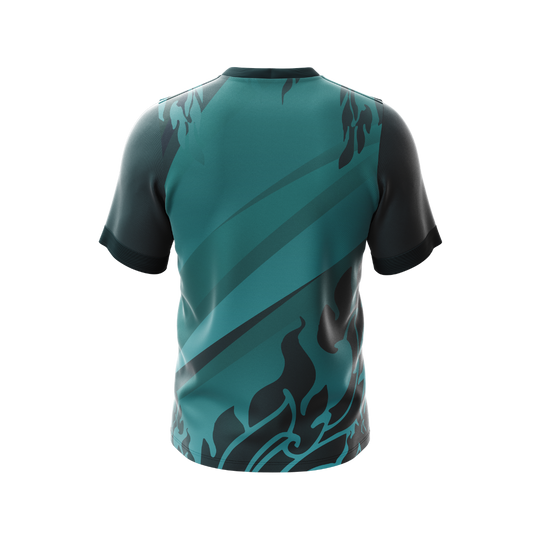 Green Flames Premium Jersey back view
