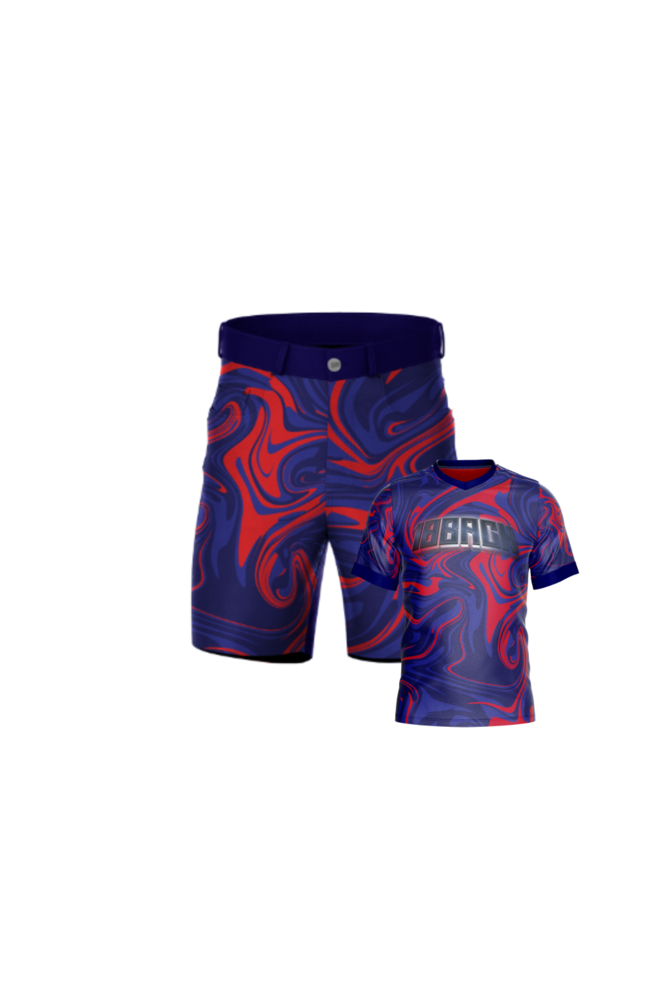Blue Red Marble Short