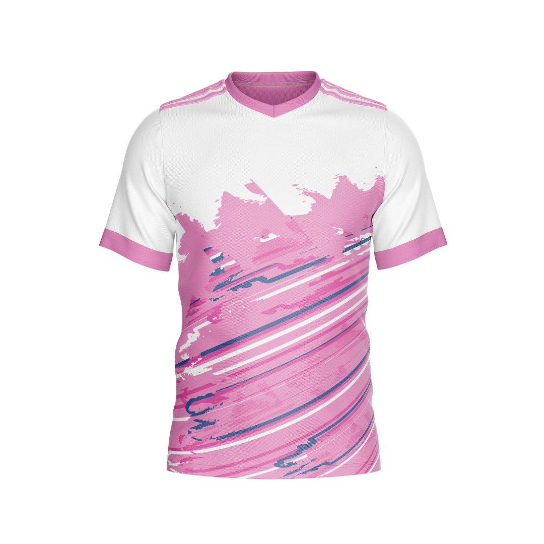 Pink Paint Strokes Premium Jersey front view with vibrant paint stroke design.