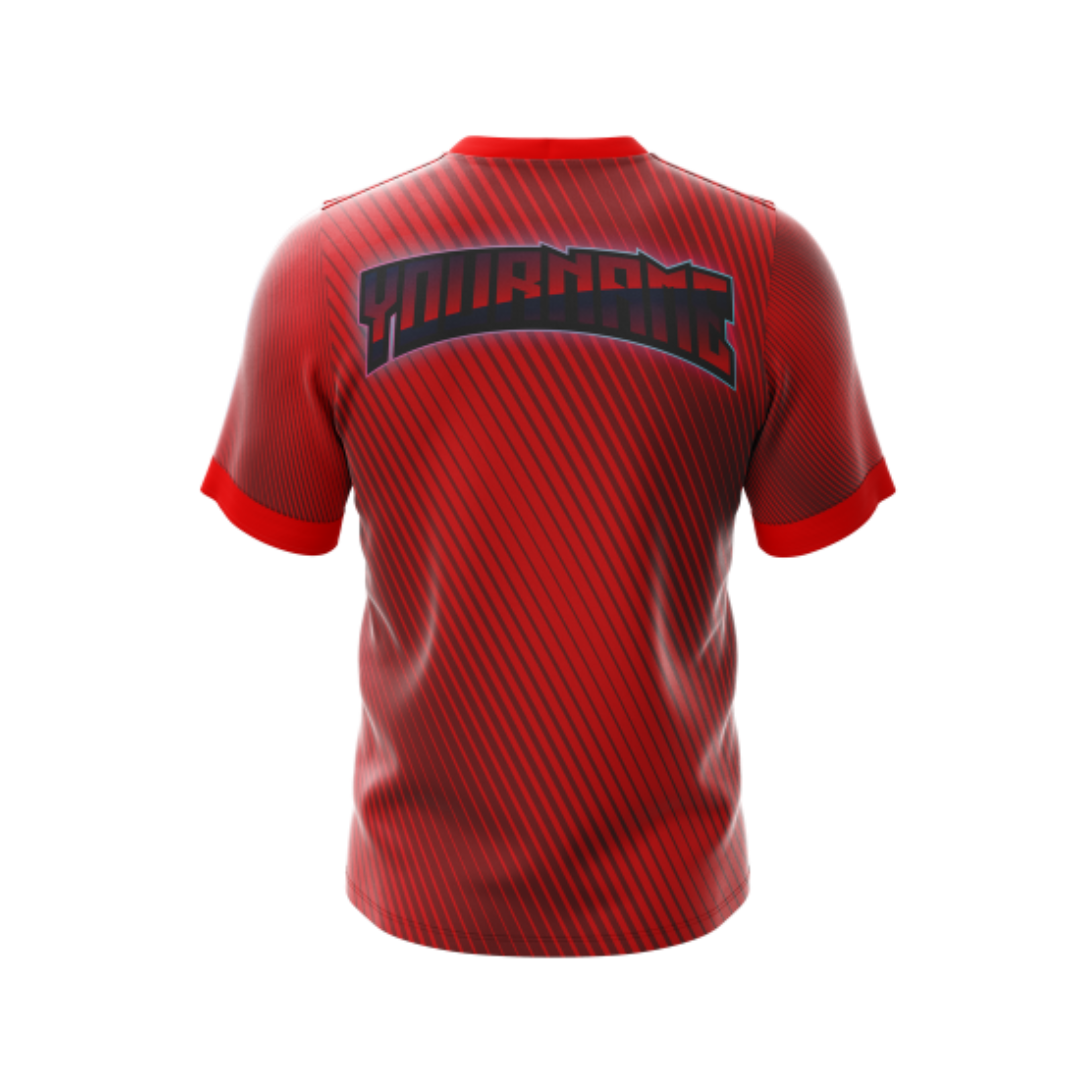 Back view of SEE RED STRIPES B Premium Athletic Jersey showcasing design details