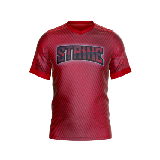 Front view of Men's Premium Red Striped Jersey - SEE RED STRIPES F