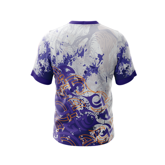 Back view of Tattoo Tribal Premium Athletic Jersey showcasing breathable fabric