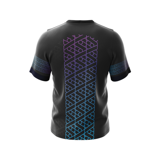 Back view of Premium Tribal Vibe Jersey highlighting breathable fabric.