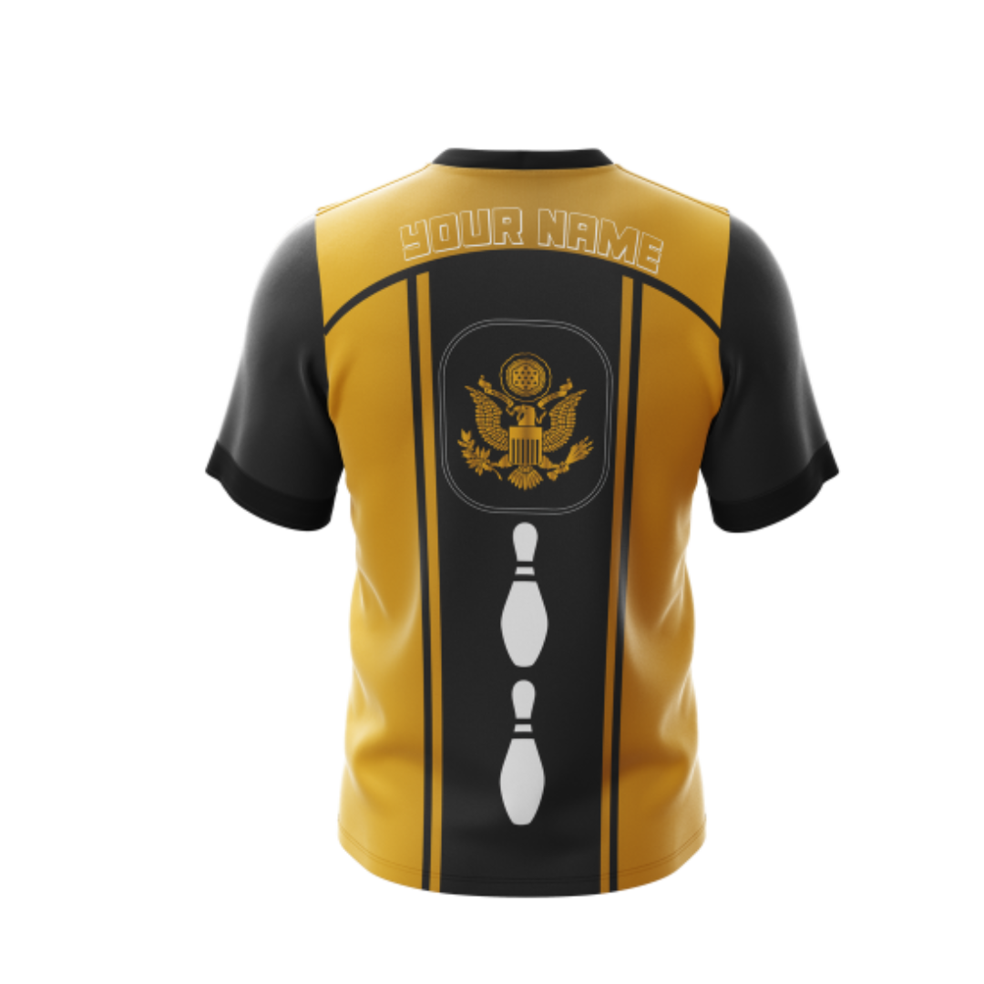 Yellow Badge Bowling Jersey back