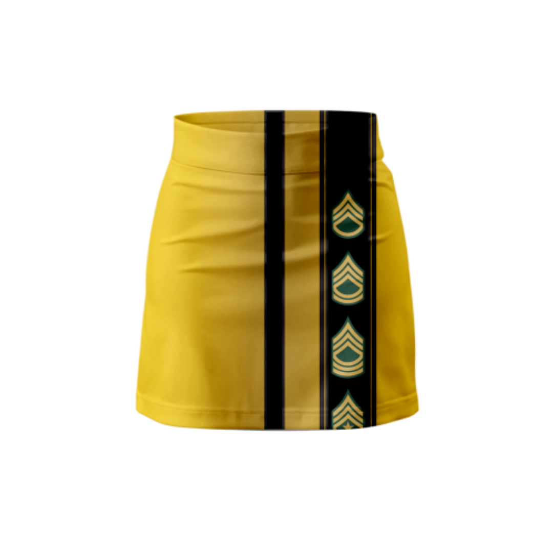 Yellow Badge Bowling Skort with moisture-wicking fabric and built-in shorts