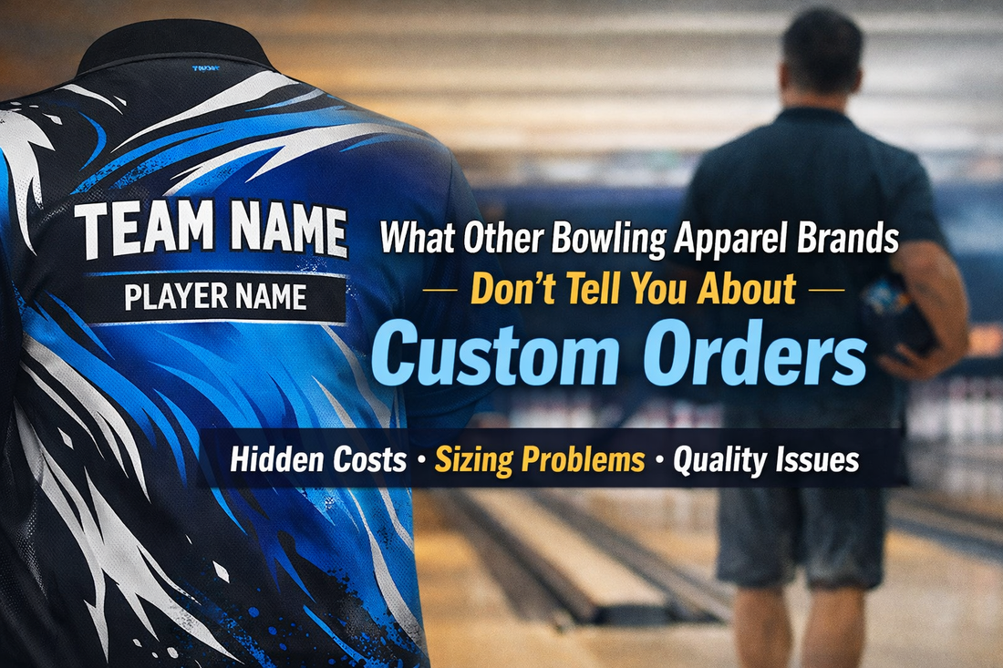 Custom bowling jersey banner highlighting hidden issues with apparel orders