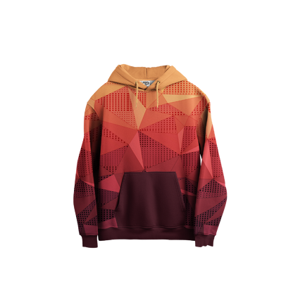 Hoodie with geometric pattern on a white background