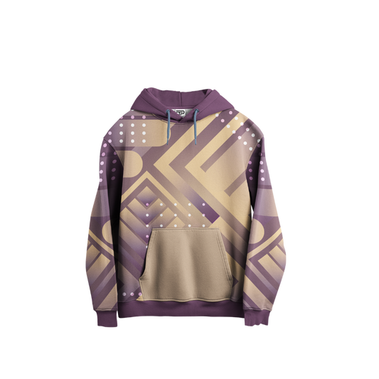 Hoodie with geometric pattern on a white background