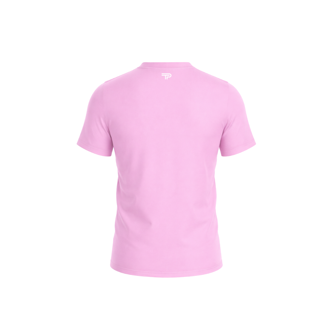 Pink t-shirt on a white background