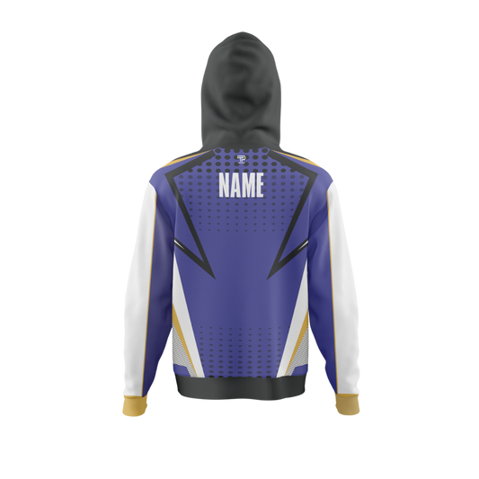 Back design of Shadow Wing Bowling Premium Hoodie showcasing unique pattern