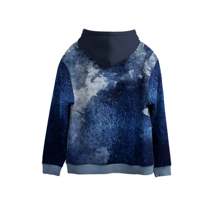 Sweatshirt with a galaxy pattern on a white background