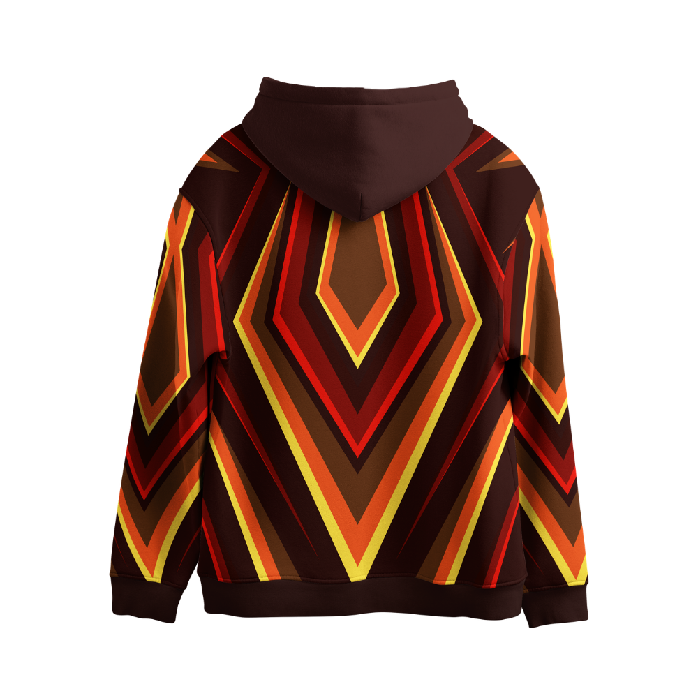 Hoodie with a geometric pattern on a white background