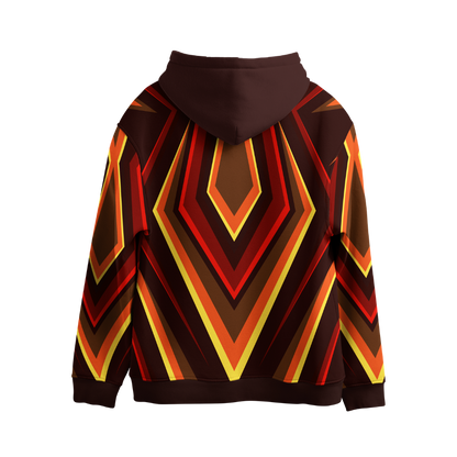 Hoodie with a geometric pattern on a white background