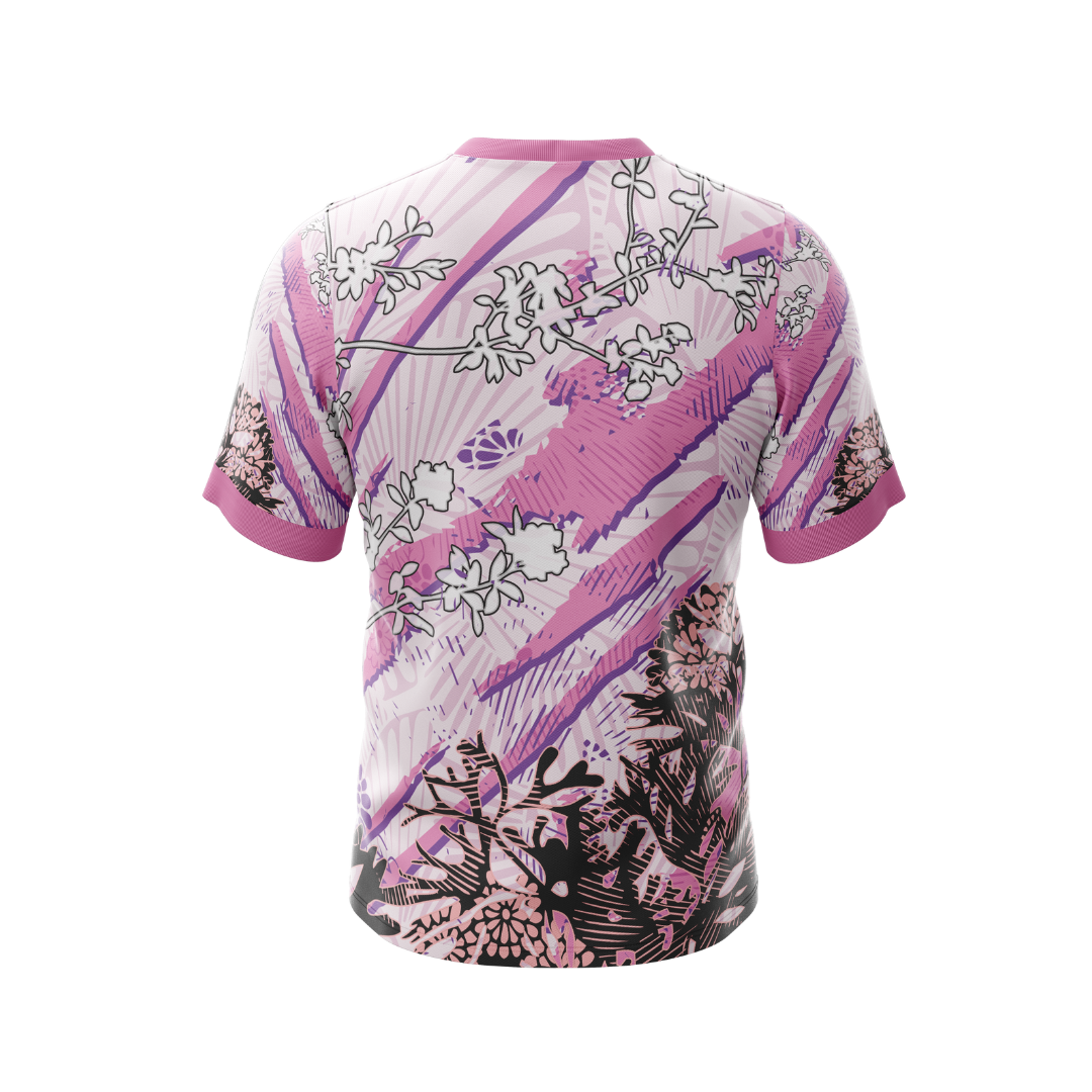 Back view of Sakura Pink V2 Premium Basketball Jersey showcasing design details