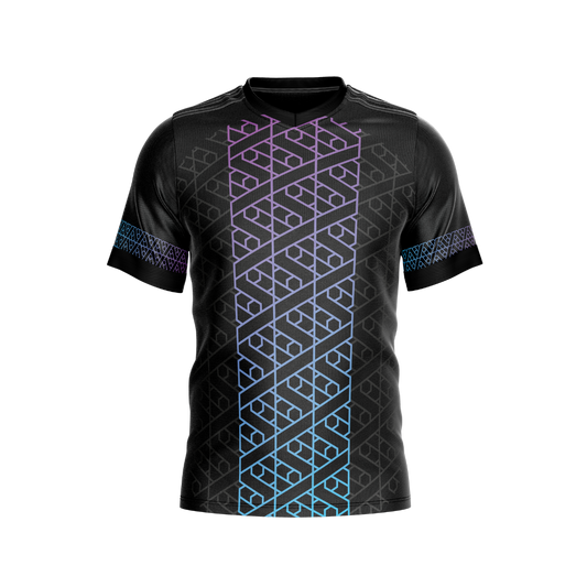 Front view of Men's Premium Tribal Vibe Jersey showcasing unique tribal design.