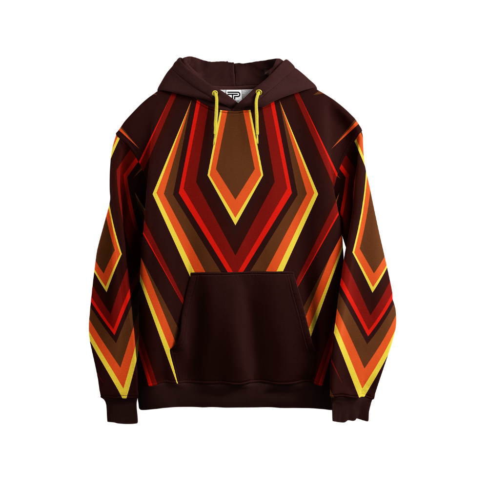 Hoodie with a geometric pattern on a white background