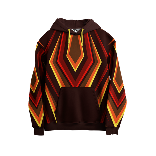 Hoodie with a geometric pattern on a white background