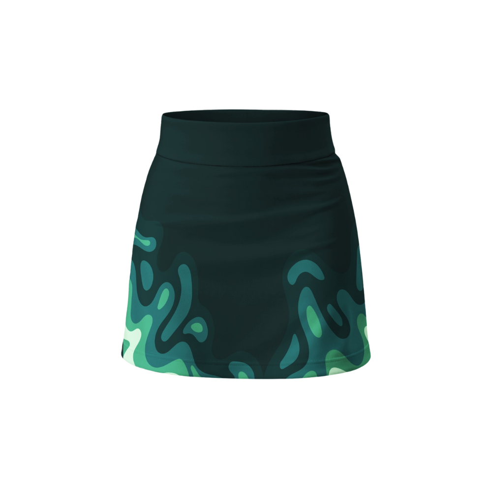 Green patterned skirt on a white background