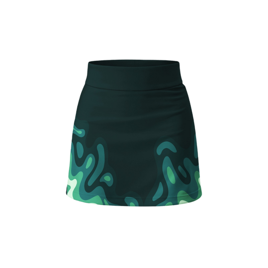 Green patterned skirt on a white background