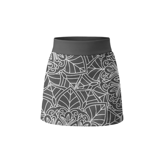 Skirt with gray and white pattern on a white background