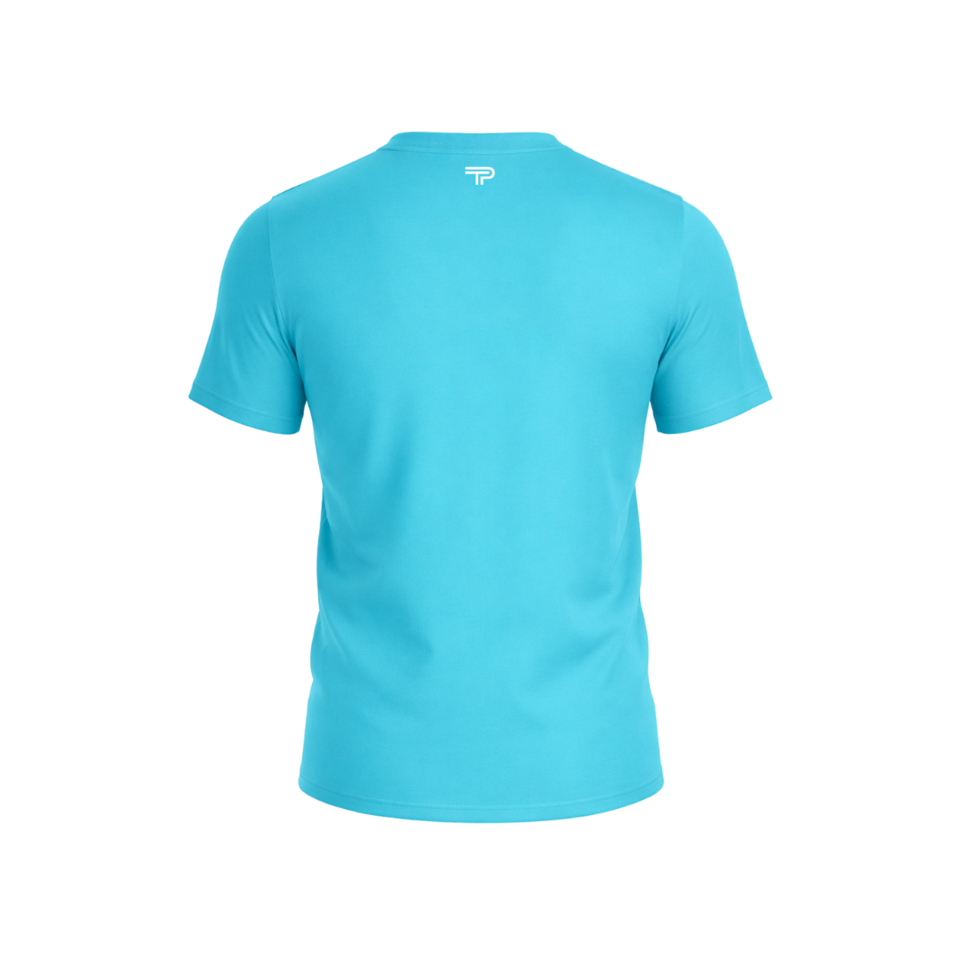 Blue t-shirt on a white background