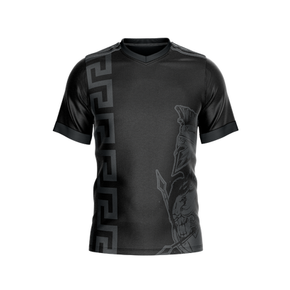 Black Spartan Premium Jersey with a bold, warrior-inspired design.