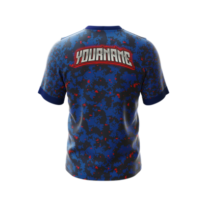 Blue Forest B custom bowling jersey back view