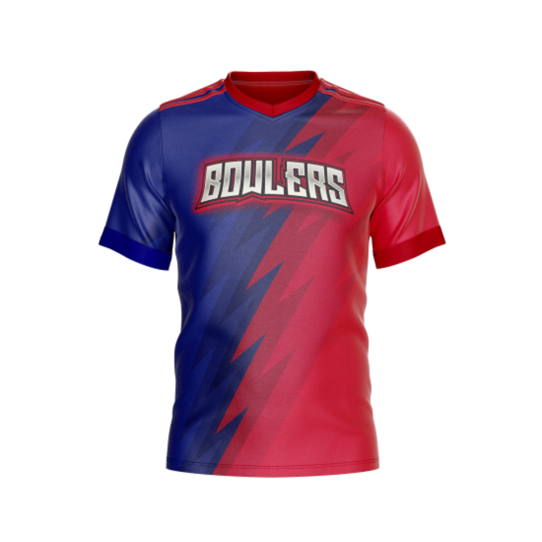 Front view of Blue Red Diversion F Athletic Performance Shirt