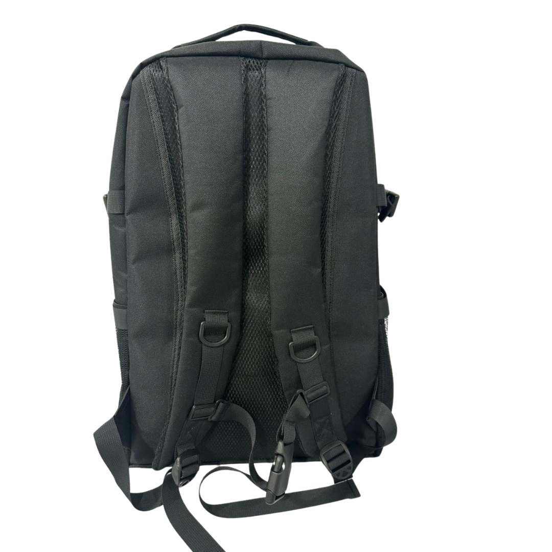 Padded shoulder straps and ergonomic back panel for comfort