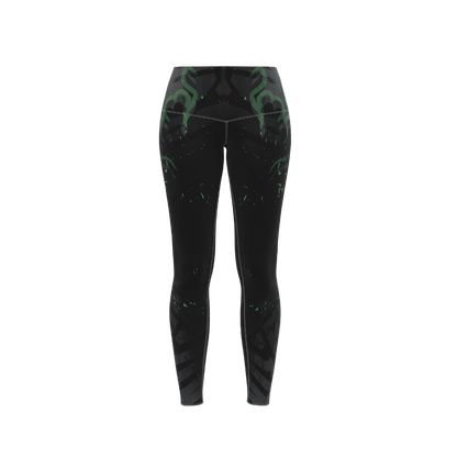 Dark Grim Premium Black Leggings front view