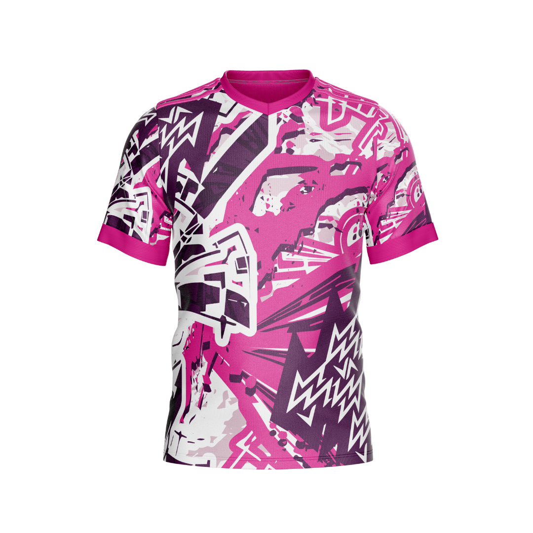 Graffiti Pink Premium Jersey with modern design and breathable fabric.