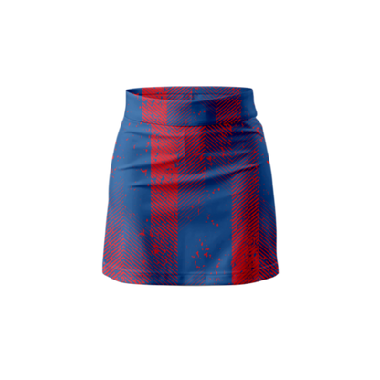 Front View – Patriotic Tint Skort in red, white, and blue with a stylish design.