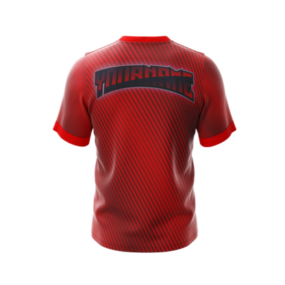 Back view of SEE RED STRIPES B Premium Athletic Jersey showcasing design details