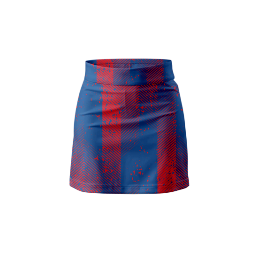 Front View – Patriotic Tint Skort in red, white, and blue with a stylish design.