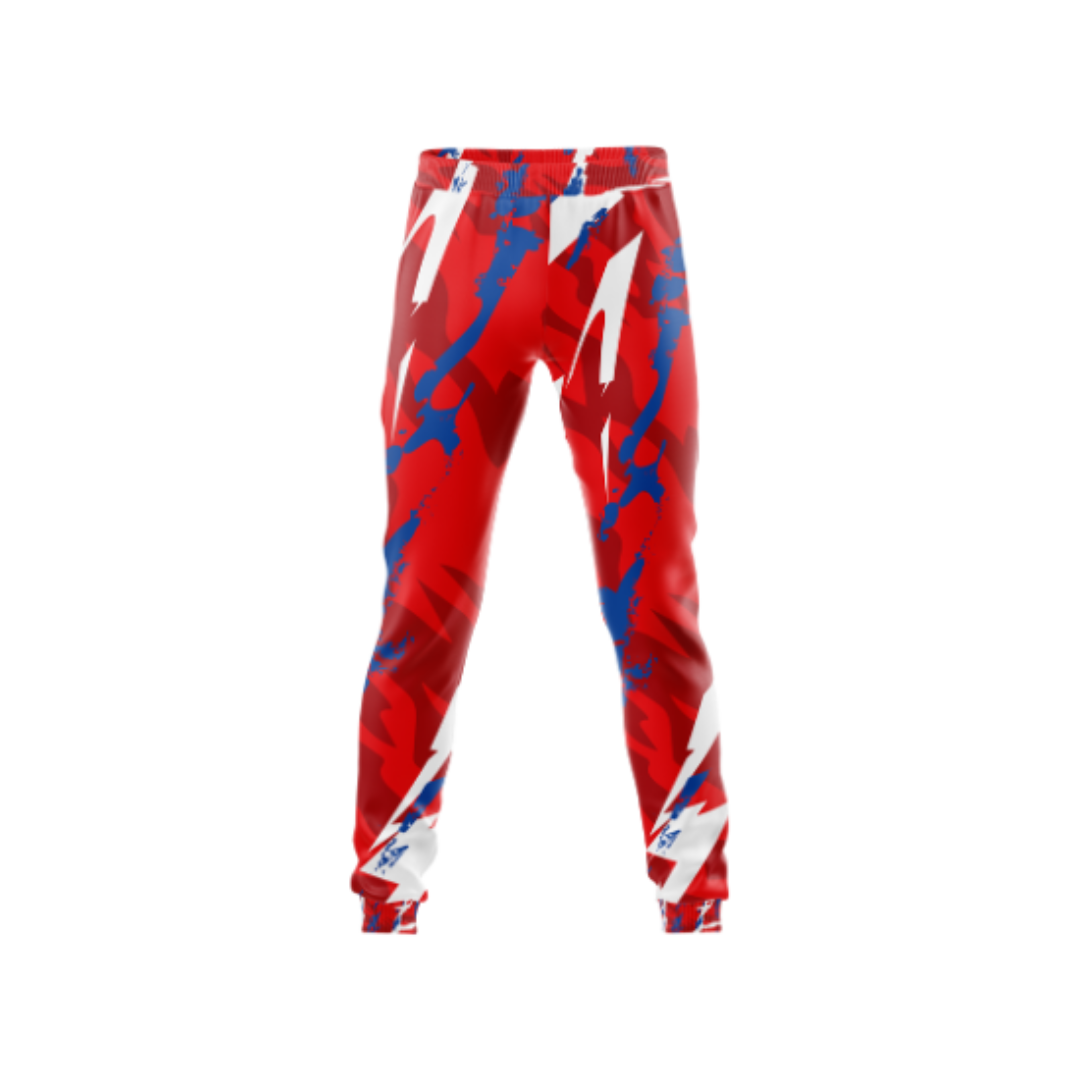 Front view of Men's Zipper Zag Pants showcasing unique zigzag design