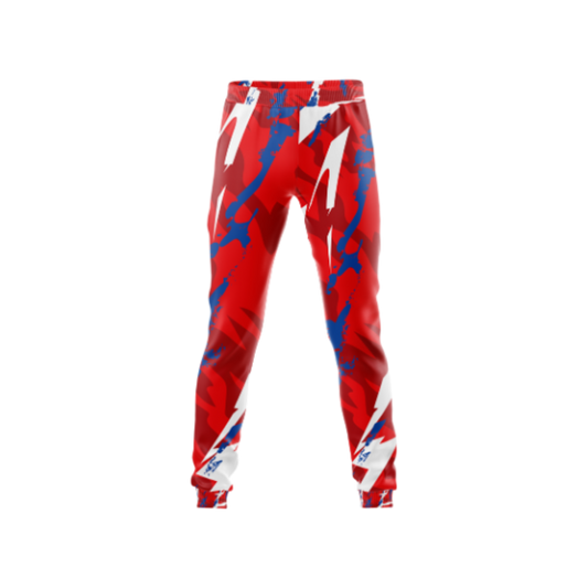 Front view of Men's Zipper Zag Pants showcasing unique zigzag design