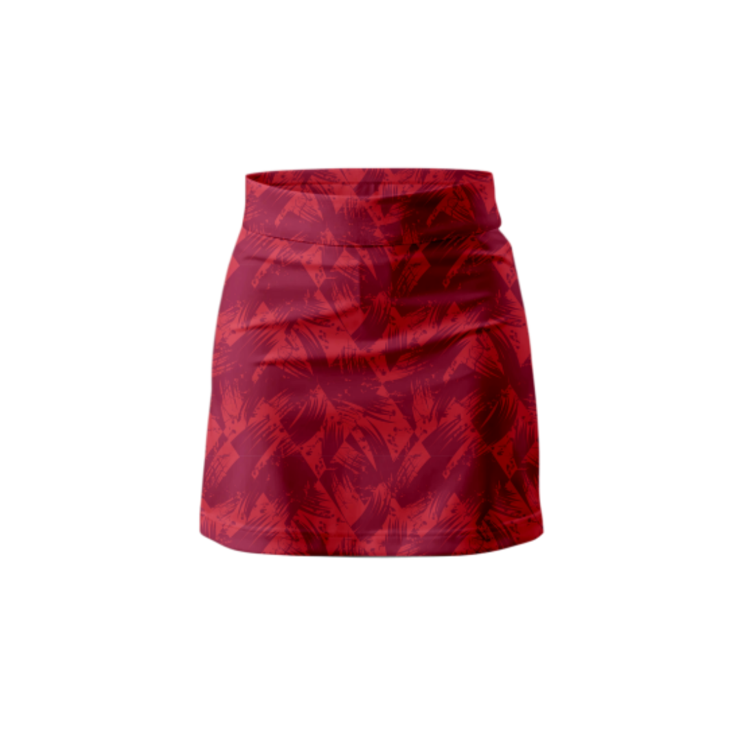 Front View – Diamond Leaf Skort featuring an elegant print and comfortable fit.